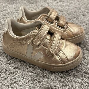 Veja Kids Metallic Gold Sneakers